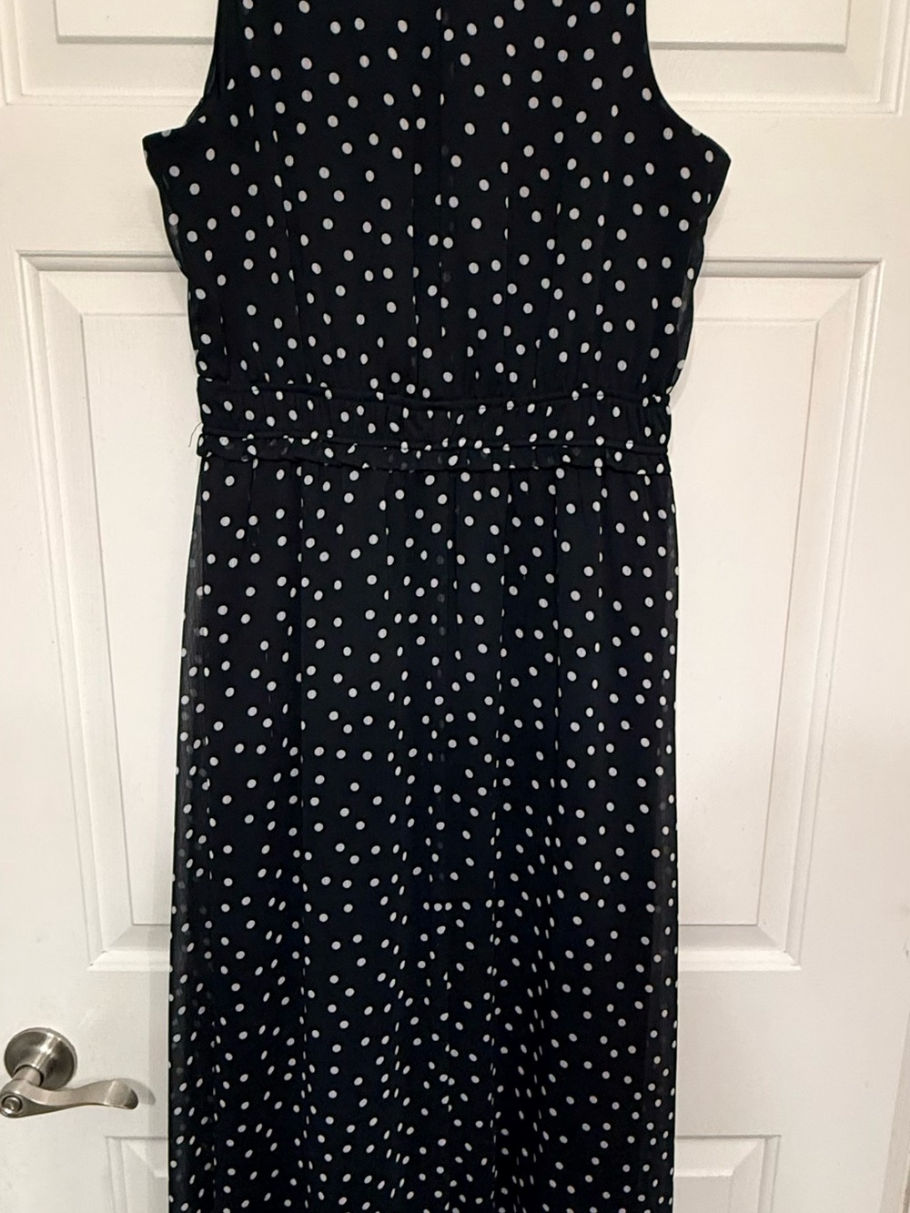 London Times Black & White Polka Dot Maxi Dress – Size 10 - Picture 3 of 4